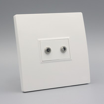 Type 86 audio headphone socket solder-free 3 5mm double hole headphone socket audio screwing multimedia wall panel