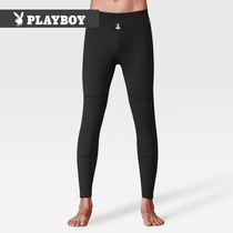Playboy mens warm pants mens plus velvet thickened tight-fitting youth cotton pants wool pants autumn pants velvet pants underwear winter