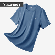 Playboy short-sleeved Mens Ice Silk quick-dried T-shirt summer thin loose breathable sweat-absorbing sports shirt half-sleeve T-shirt