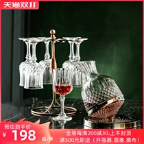 French style European crystal glass rotary decanter Diamond tall red wine wine glass home wine glass set