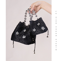 Road boat original design small zongzi jacquard bucket bag Women summer 2021 New Tide chain mini drawstring bag