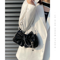 Road boat original bow love chain underarm bag female 2021 New Tide Y2k hot girl portable cross bag