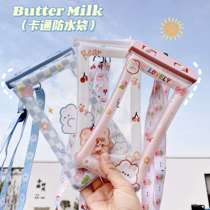 Cartoon Mobile Phone Air Bag Waterproof Bag touch screen Swimming phone set Driverware Hot Springs Hanging Neck phone Sealed Bag