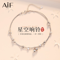 Gong Bell ankle chain female sterling silver 2021 New Tide transfer water sound Bell ancient wind foot ring foot chain decoration gift