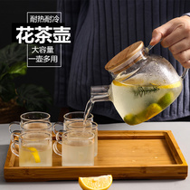 Japanese-style Glass Teapot Set with filter Heat-resistant Afternoon tea teapot Household fruit Teapot with Candle base
