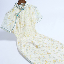 Qi Wei Chiffon summer cheongsam young girl French niche modern medium long 2021 new fashion national tide everyday