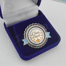 Personalized Badge Custom Baking Paint Medal Badge Commemorative Badge Making Free Design Exquisite Company logo Flannel Box