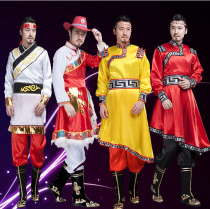 Mongolian dance costume male Mongolian performance costume adult stage costume Xinjiang Uygur Bai Tibetan ethnic costume