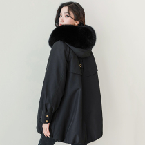 Mink fur fur coat womens autumn and winter fur one Pike suit mink coat liner detachable fox fur collar