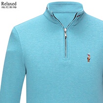 golf clothing mens semi-high collar elastic casual long sleeve T-shirt golf mens polo shirt autumn and winter