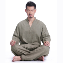 Yoga clothing 2021 autumn and winter new men's yoga suit loose cotton and linen spring and autumn Indian meditation clothing meditation