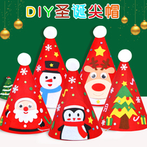 Christmas hat diy old man hair hoop head hoop adult children Christmas decorations Mini handmade snowman sharp corner hat
