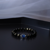 Meat Salvadora Natural Collection Grade Obsidian Twin Eye Obsidian Bracelet Men and Women Couple String