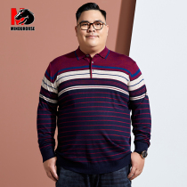 Fatty plus size fat mens mens lapels thin knitwear middle-aged dad autumn clothes long sleeve fat guy bottom sweater