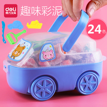 Deli plasticine non-toxic childrens color clay set Clay childrens kindergarten mold tools Baby toys