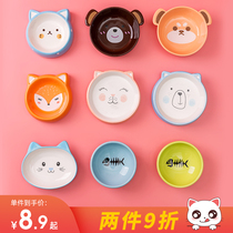 Cat Bowl Ceramic Double Bowl Dog Bowl dog Cat Food Basin Kitty Dog Supplies Dog Food Basin Young Cat Light Mouth Pet Rice Basin