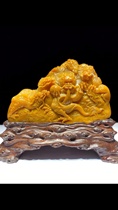 Fujian Shoushan Stone Landscape Five Dragon Play Pearl Pendulum Piece Seal Octopus Seal Octopus Frozen Lao Stone Fields Yellow Freeze Collection Gifts