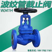 German standard bellows globe valve WJ41H high temperature steam heat transfer oil chlorine gas ammonia cast steel flange valve DN100