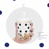 Disposable net red pearl milk tea creative Bobo cup Plastic u-shaped yogurt packaged fruit transparent fat cup
