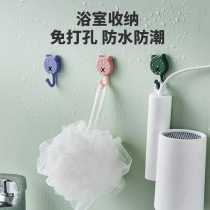 Bathroom hook punch-free strong viscose toilet toilet hanging towel incognito waterproof multi-functional creative sticky hook
