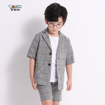 Boy suit suit summer leisure British summer small suit dress handsome Korean childrens shorts three-piece set