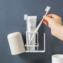 Wrought iron toothbrush holder toilet gargle storage rack wall-mounted toothbrush holder wall couple brush Cup shelf