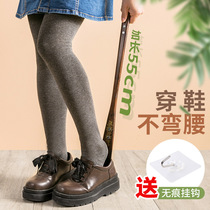 Wear shoehorn long handle solid wood shoe holder household shoe assistant household extended shoe steak with hook