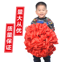 Ming charcoal wedding car wedding ribbon cutting opening unveiling red silk satin big red flower ball