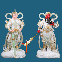 Guandao Jialan Wei Tuo Bodhisattva Guan Gong Wei Tuo Guan Gong Wei Tuo Hua Han White Jade Crafts Buddha Statue Living Room Desktop Chinese ornaments