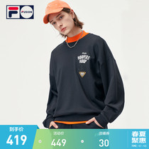 FILA FUSION Fairtide Card Men Sports Suit 2022 Spring New Round Collar Sweatshirt Sport Long Pants