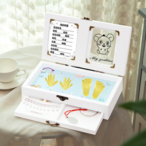 Baby full moon hand and foot footprint souvenir baby fetal hair umbilical cord deciduous teeth collection box year old gift