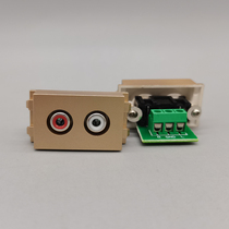 Champagne 128 Audio Solderless Wiring Socket Module Champagne Gold Red and White Double Hole Audio Socket Module