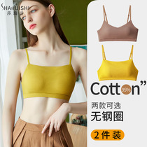 Beauty back underwear women without steel ring bra gathering sexy thin sling vest Net red boob