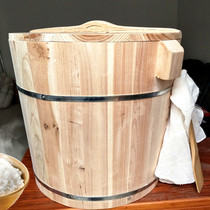 Steamed rice bucket Wooden bucket size commercial glutinous rice rice ball rice Zhen Xiang Cedar bottom wine steamer with lid Household wooden steamer