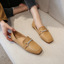 Large size womens shoes 40 41 42 43 square head single shoes womens fat feet wide feet soft leather soft bottom small size 33-34 small leather shoes