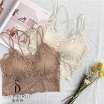 Dime Rey 1917 new thick cups lace crochet cross with beauty back no steel ring underwear wrap breasted vest woman