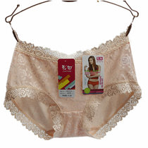 Color Field Briefs Lady No Mark Sexy Transparent Mesh Yarn Lace Fabric Modale Pure Cotton No Drop Color Low Waist