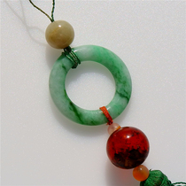 Ginger = Bud 0777 Natural A Cargo Myanmar Zhengyang Green Jade Ping Ring Pendant
