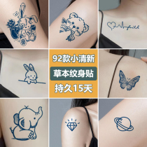 Waterproof long-lasting simulation ins Wind tattoo sticker herb juice semi-permanent cute Net red clavicle tattoo
