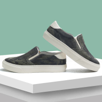 Mens shoes 2022 new wave breathable shoes genuine leather One foot pedal sloppy shoes Soft bottom mens casual shoes Summer plate shoes