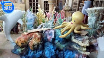 Opening celebration New scene layout Mall space beautification decoration Mei Chen foam sculpture Underwater world landscape