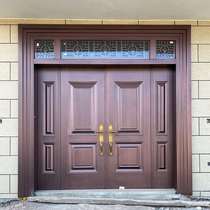 Zinc alloy door Villa door Double door to open the door Rural entrance door Chinese door household village