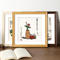 Square solid wood Chinese painting frame framed cross stitch frame border self-mounted wall photo frame custom 33cm 38cm