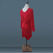 Autumn Winter New Latin Dance Dress Female Adult Sexy Practice Dance Suit Streaming Sulian Dress Piazza Dancer Costume