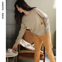 Pajamas womens spring and autumn cotton long sleeves autumn 2021 new winter casual and comfortable outside home wear suit