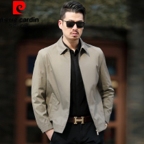 Pierre Cardin Spring And Autumn Thin Jacket Mens Middle Aged Dad Lapels Loose Tops Cotton Casual Jacket Men