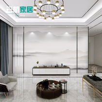  New Chinese style elegant ink painting artistic conception Landscape integrated wallboard Living room bedroom background wall Bamboo and wood fiberboard decorative board