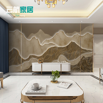 New Chinese light luxury abstract mountain range integrated wallboard bamboo fiber wallboard living room TV background wall decorative board