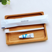 High-end hotel hotel room travel household toiletries soft wool toothbrush imported toothpaste two-in-one set