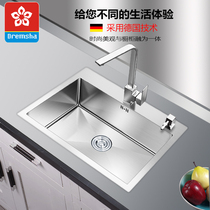 Large stainless steel sink single tank kitchen 304 handmade vegetable wash basin 75x41 78x43 80x45 82x45